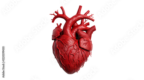 High resolution 3D render of a human heart detailed anatomy medical illustration healthcare science biology education