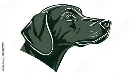 Stylish Graphic Illustration of a Labrador Dog Head Profile photo