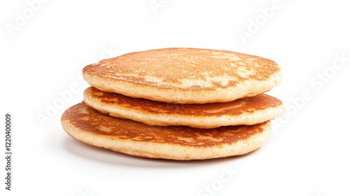 Wallpaper Mural Fluffy Golden Pancakes Stacked Neatly on a White Background Torontodigital.ca