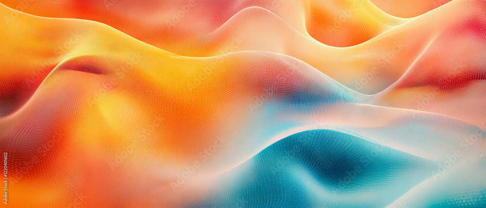 Obraz premium Dynamic data streams ripple across a vibrant abstract background