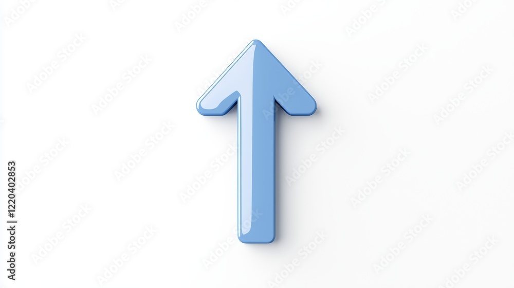 Blue Arrow Icon Pointing Upward on Clean White Background Blue Arrow Icon Pointing Upward on Clean White Background