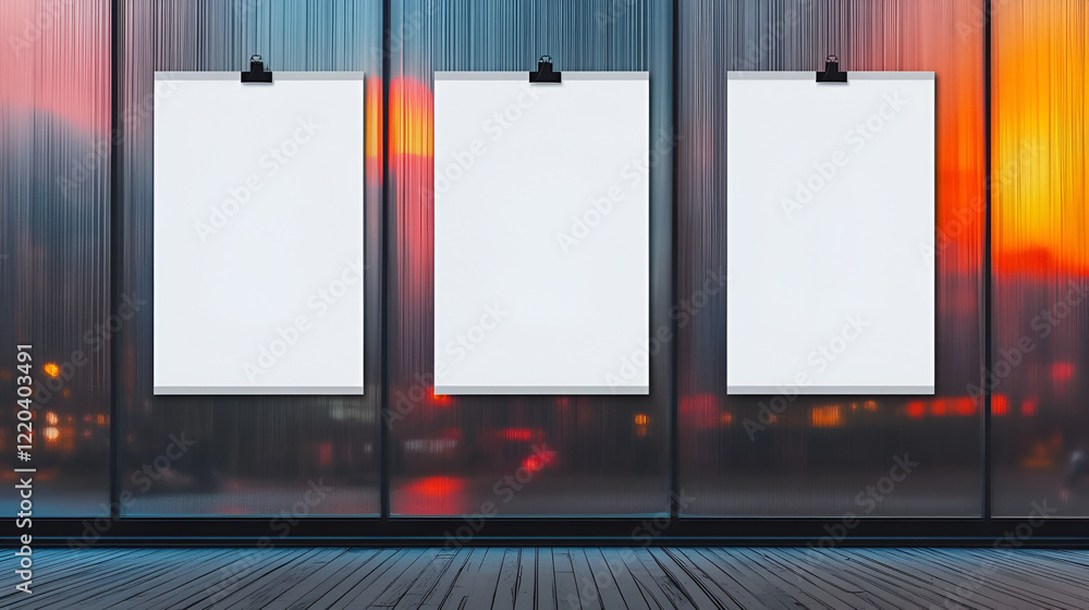 Three blank posters Three blank posters