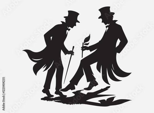 Mysterious Silhouette of a Fool in Shadow on a Dramatic Dark Background