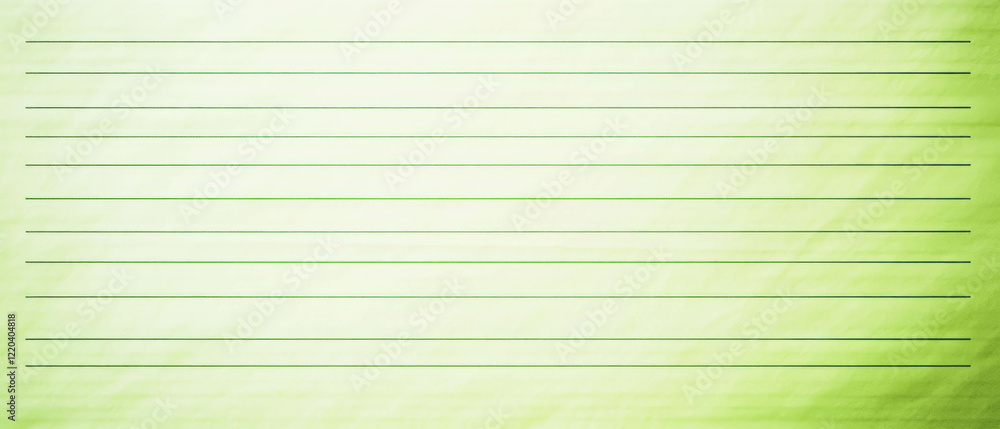 Fototapeta premium Abstract background of green lined paper with fresh banner space for text or notes
