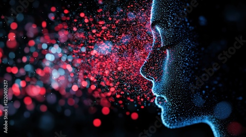 A visual representation of algorithmic bias with uneven data flowing into a biased decision-making system.