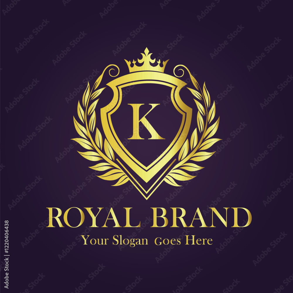 Obraz premium Luxury Gold Monogram Logo - Letter K