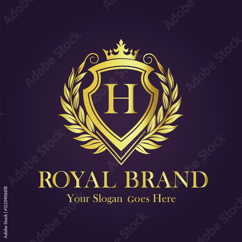 Luxury Gold Monogram Logo - Letter H