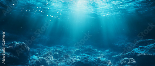 Holographic underwater abstract background with calming effects for branding photo