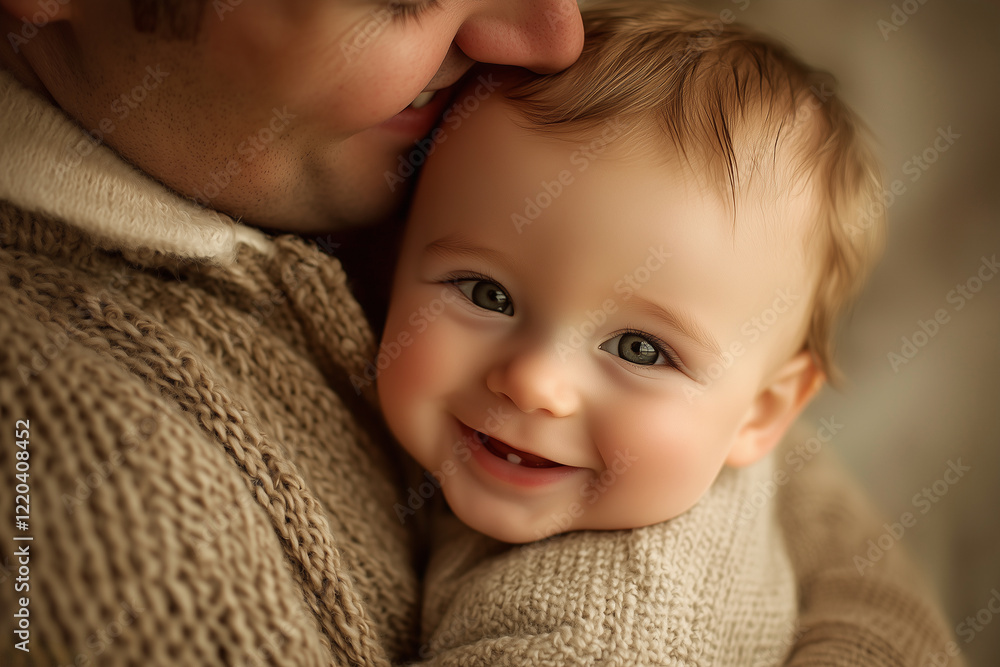 Joyful Baby in Father's Embrace Joyful Baby in Father's Embrace
