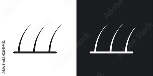 Hair icons collection in black and white solid and line style