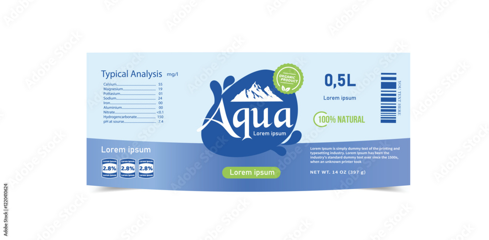 Obraz premium water bottle label template 