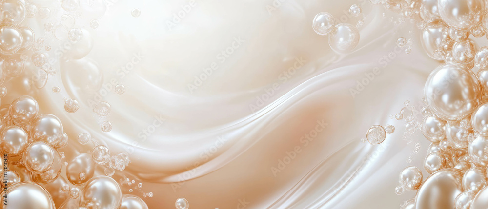Luxurious abstract background featuring pearls and mermaid skin with central empty space Luxurious abstract background featuring pearls and mermaid skin with central empty space