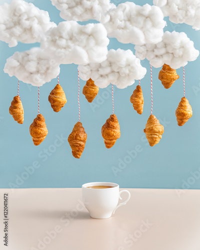 Cofee dream. creative breakfast.  Cover for Cafe photo