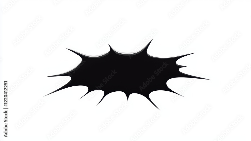 Abstract Black Burst Shape on a White Background for Creative Design Abstract Black Burst Shape on a White Background for Creative Design
