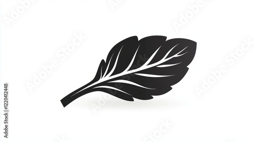 Elegant Black Leaf Silhouette on a White Background for Creative Design