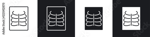 X ray icons collection in black and white solid and line style