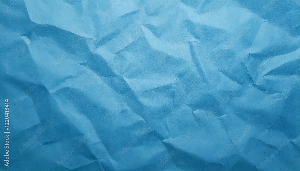 Obraz premium ブルーのくしゃくしゃな紙の表情