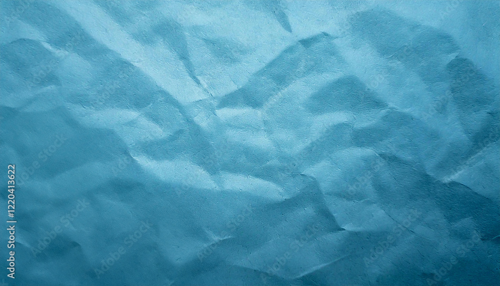 Obraz premium ブルーのくしゃくしゃな紙の表情