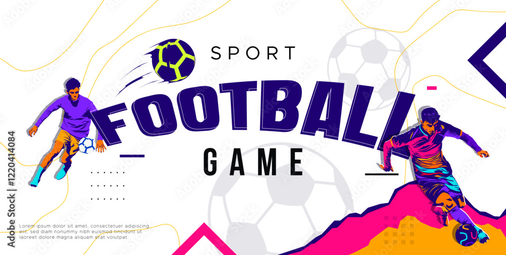 Fototapeta premium Soccer sport athlete vector design with abstract silhouette style. Design with the concept of national sports celebration. Interactive sports background. Football player - soccer