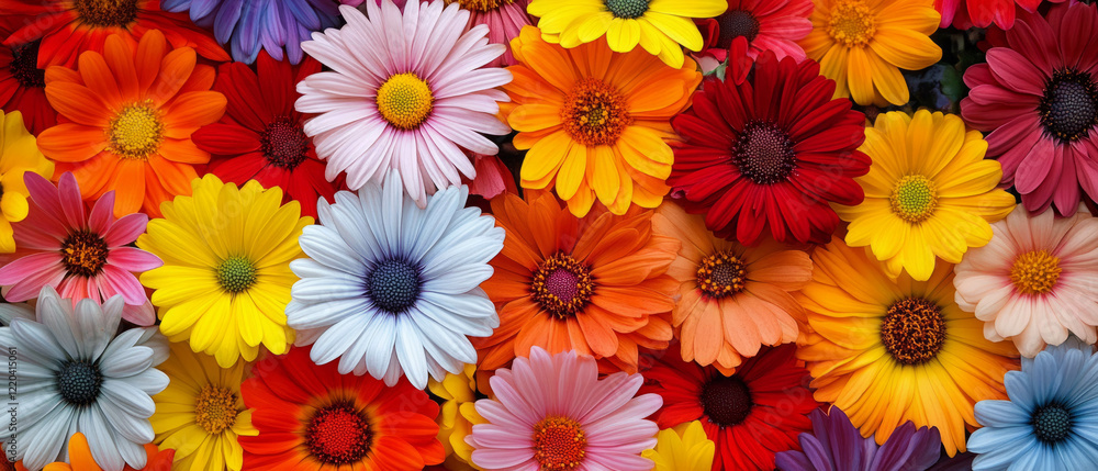 Vibrant rainbow flowers bloom with lively colors and natural beauty Vibrant rainbow flowers bloom with lively colors and natural beauty