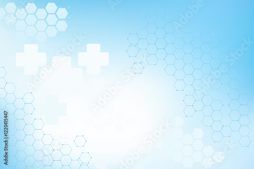 Geometric symbol background In blue tones (medical)