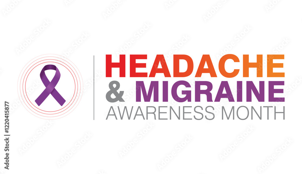 Headache and Migraine awareness week logo. Vector illustration. Headache and Migraine Concept.	
