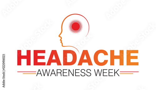 Headache awareness week logo. Vector illustration. Headache Concept.