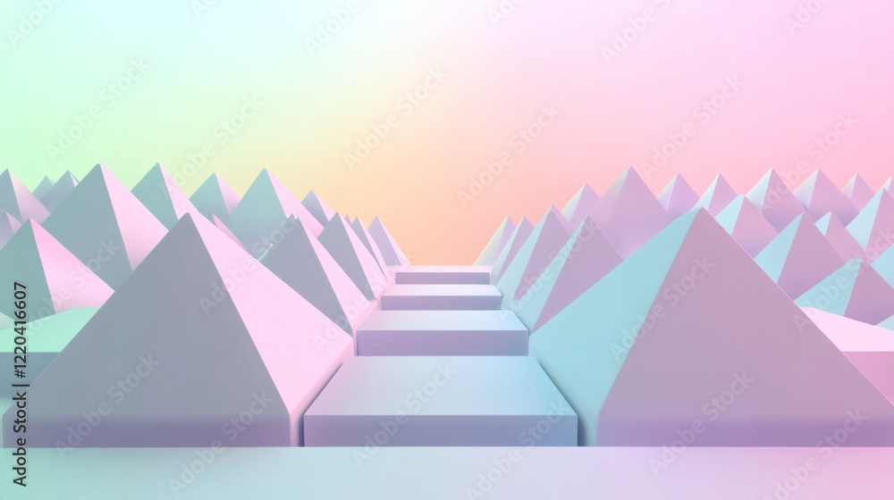 Pastel Pyramid Pathway to a Dreamy Horizon Pastel Pyramid Pathway to a Dreamy Horizon
