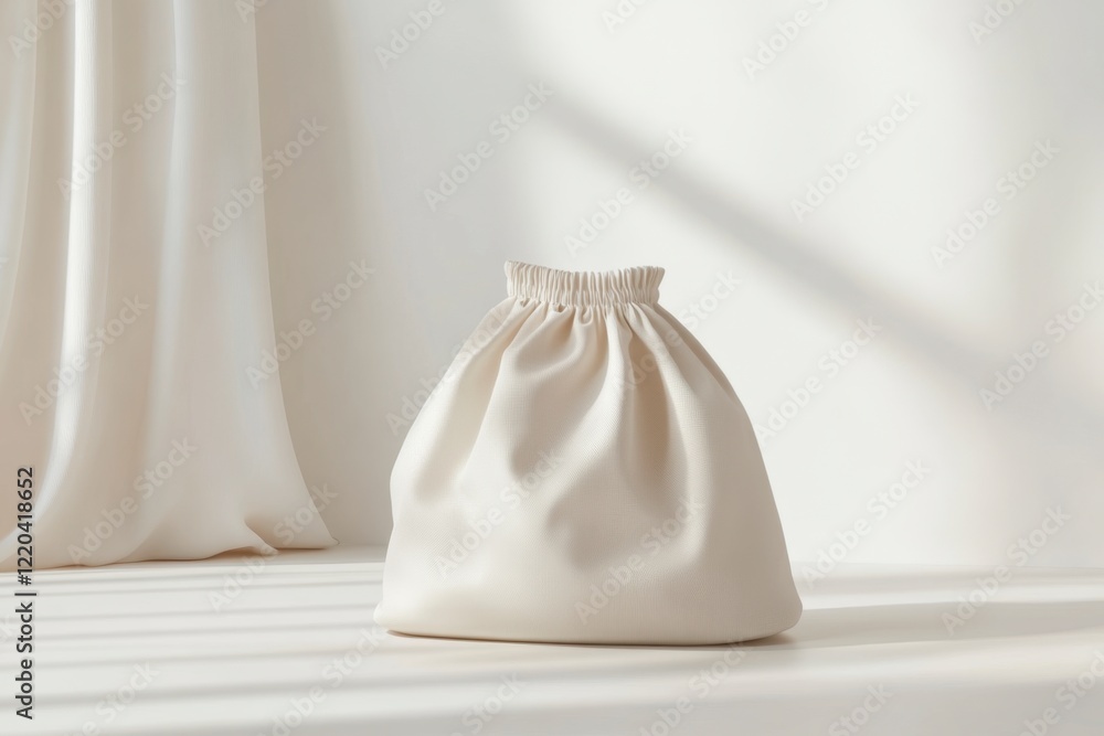 Simple Elegant Cream Bag on Soft Background with Natural Light