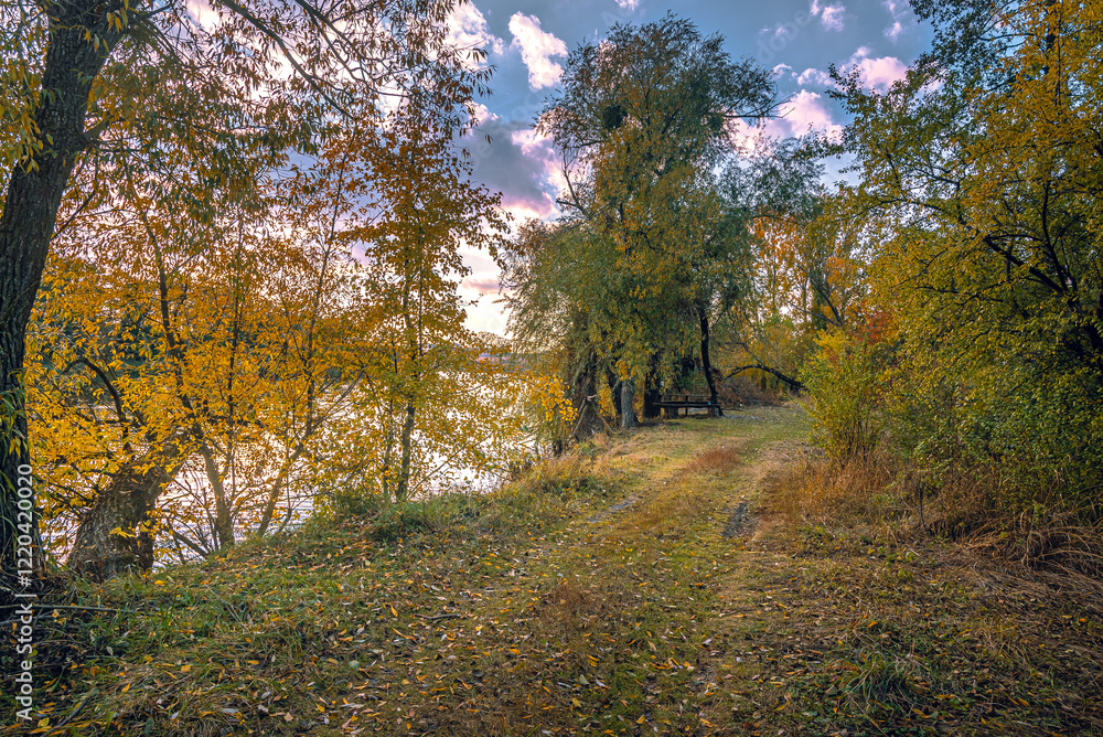 Autumn landscape on river Autumn landscape on river