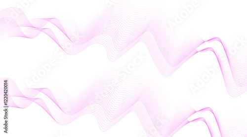 Abstract colorful wave element for design. Digital frequency track equalizer. Stylized line art background. Vector illustration. Wave with lines created using blend tool. Curved wavy line, smooth, 