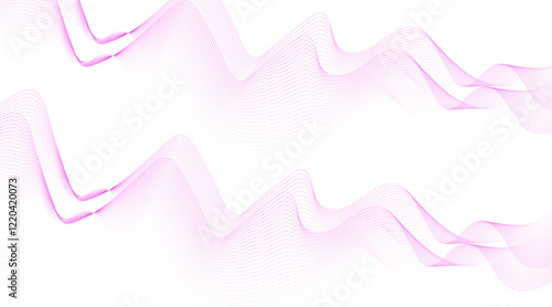 Abstract colorful wave element for design. Digital frequency track equalizer. Stylized line art background. Vector illustration. Wave with lines created using blend tool. Curved wavy line, smooth, 