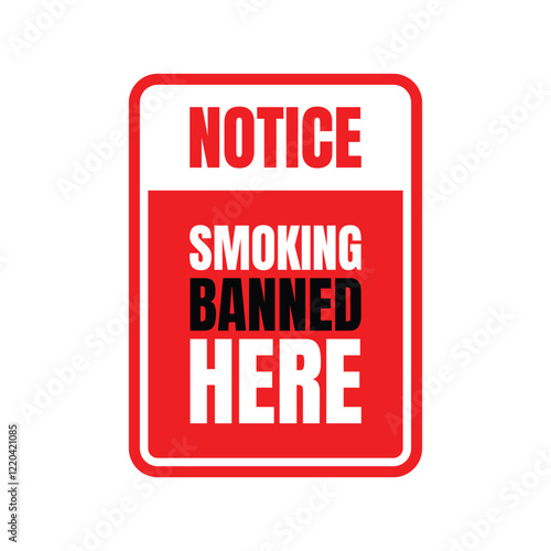 Smoking banned here sign icon, No smoking icon illustration, Smoking not allowed icon