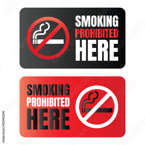 Smoking banned here sign icon, No smoking icon illustration, Smoking not allowed icon