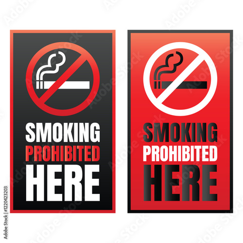 Smoking banned here sign icon, No smoking icon illustration, Smoking not allowed icon