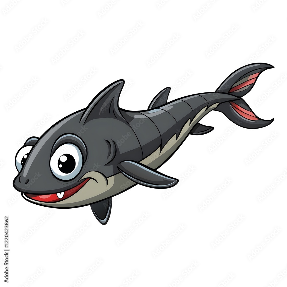 Fototapeta premium shark cartoon isolated on white