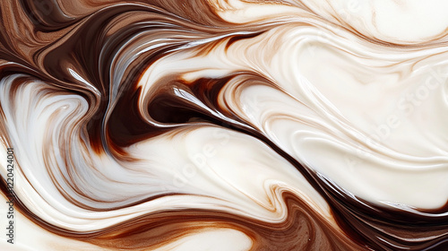 Dark chocolate mixing with creamy milk