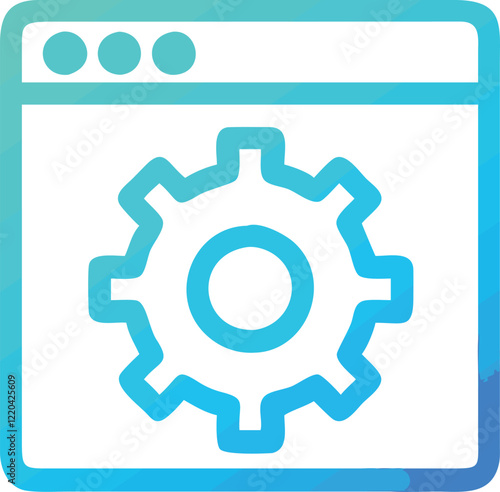 Mechanical Cogwheel Illustration: System Optimization Icon"