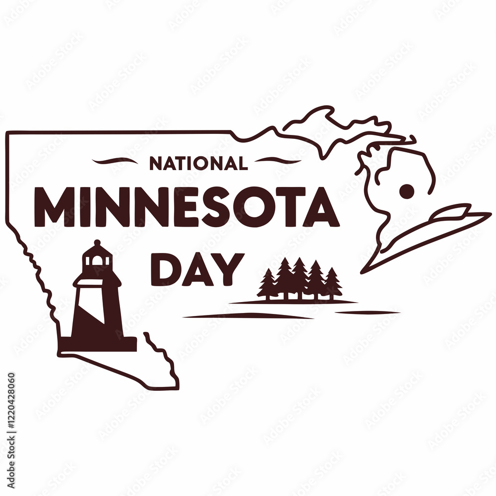 Obraz premium national minnesota day silhouette vector illustration