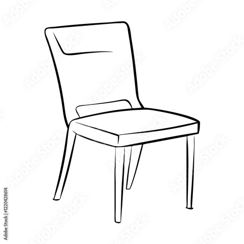 Obraz na płótnie Minimalist black and white line drawing of a chair w salonie