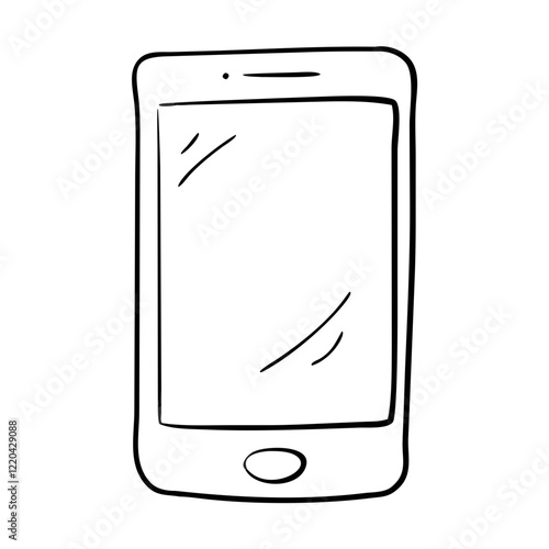 Obraz na płótnie Minimalist outline drawing of a smartphone w salonie