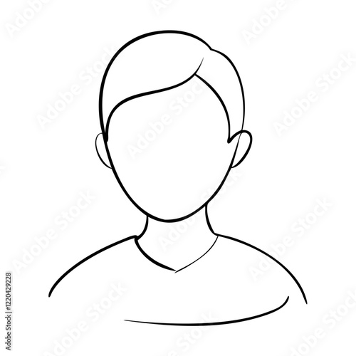 Minimalist outline of a male avatar icon