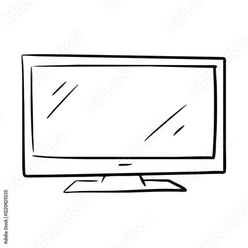 Minimalist outline drawing of a television screen
