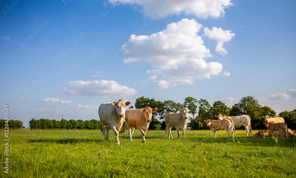 Paysage de campagne au milieu de la verdure des champs au printemps sous le soleil et le ciel bleu. Paysage de campagne au milieu de la verdure des champs au printemps sous le soleil et le ciel bleu.