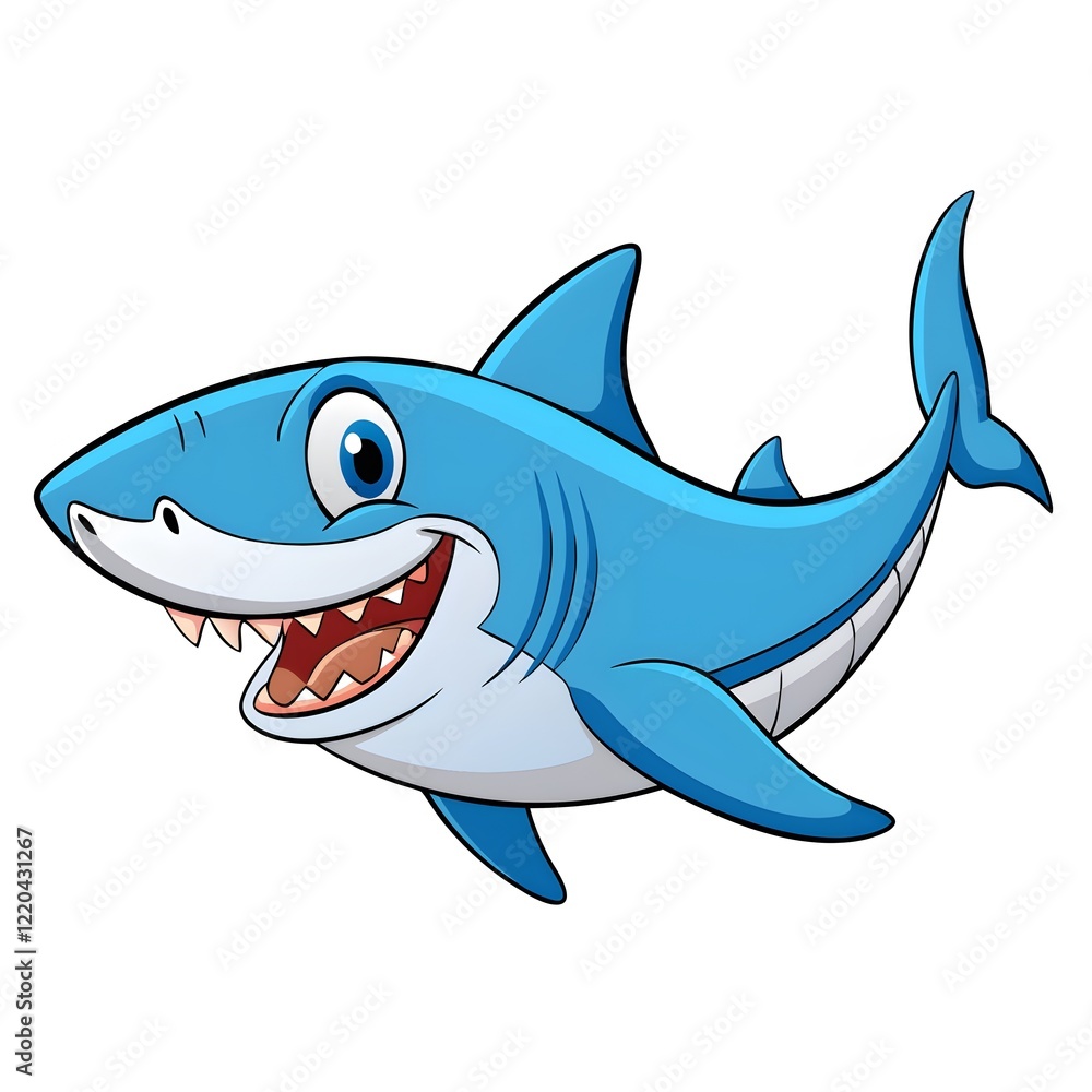 shark cartoon isolated on white shark cartoon isolated on white