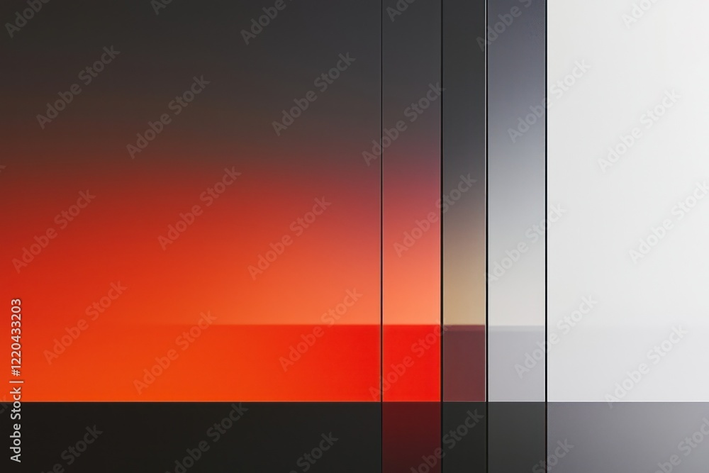 Icy gray to fiery red gradient with a sleek mirror finish Icy gray to fiery red gradient with a sleek mirror finish