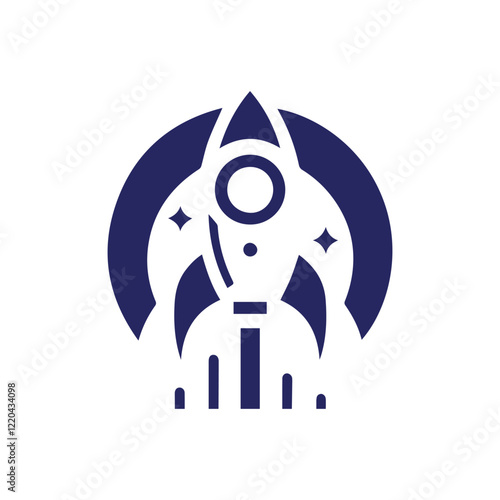 Rocket, Laucher space for logo, icon, symbol, sign, clip art design