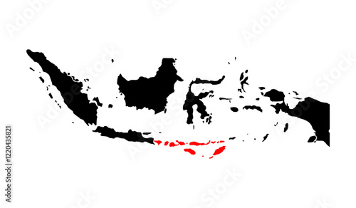 Indonesia detailed Lesser Sunda Islands map shape, Flat web graphic concept icon symbol vector illustration .