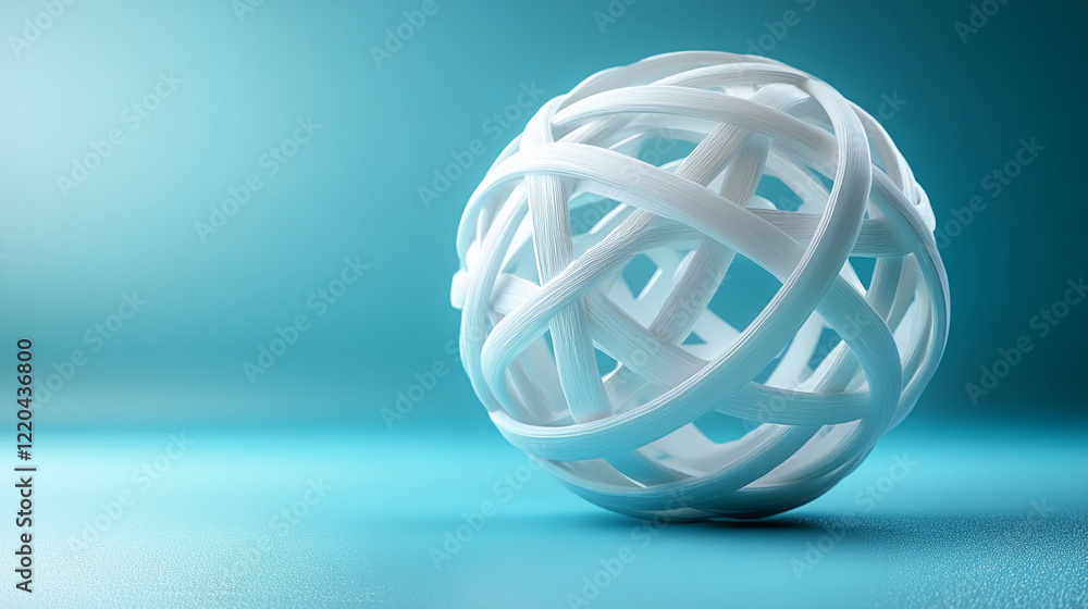 A glowing sphere made of woven material sits on a soft surface. A glowing sphere made of woven material sits on a soft surface.