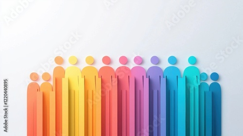 Colourful Silhouette Group Unity A group of colorful silhouettes standing together, forming a solid, unified shape.